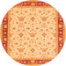 Square Persian Orange Traditional Rug, tr1446org