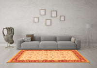 Machine Washable Persian Orange Traditional Rug, wshtr1446org