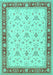 Machine Washable Persian Turquoise Traditional Area Rugs, wshtr1446turq