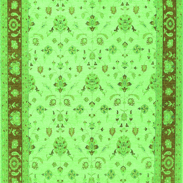 Serging Thickness of Machine Washable Persian Green Traditional Area Rugs, wshtr1446grn