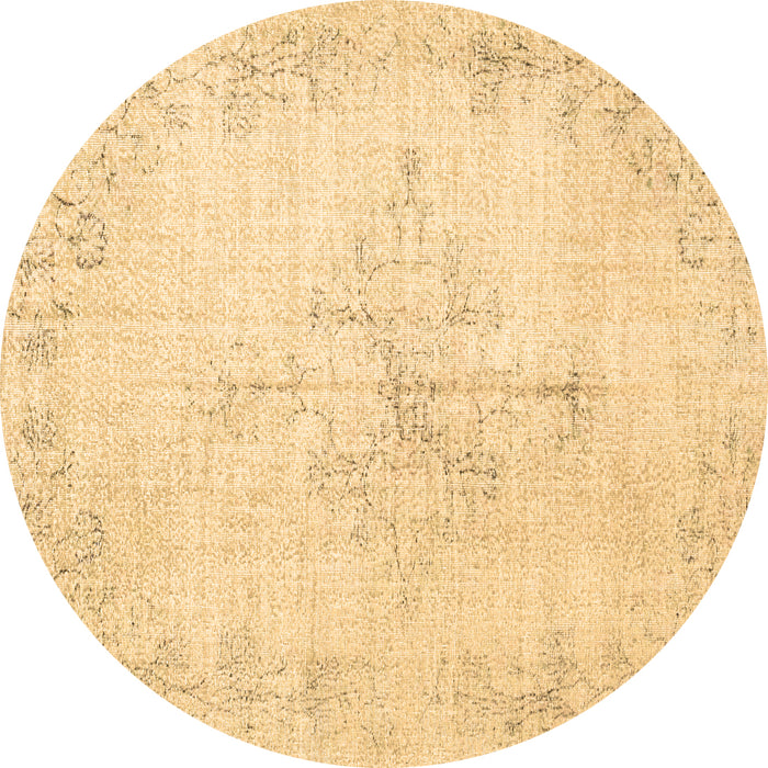 Round Machine Washable Persian Brown Traditional Rug, wshtr1447brn