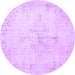 Round Persian Purple Traditional Rug, tr1447pur