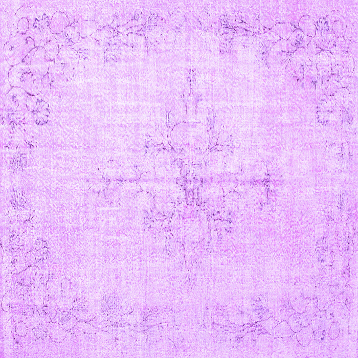 Square Machine Washable Persian Purple Traditional Area Rugs, wshtr1447pur