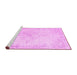 Sideview of Machine Washable Persian Pink Traditional Rug, wshtr1447pnk