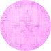 Round Persian Pink Traditional Rug, tr1447pnk