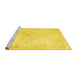 Sideview of Machine Washable Persian Yellow Traditional Rug, wshtr1447yw