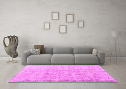 Machine Washable Persian Pink Traditional Rug in a Living Room, wshtr1448pnk