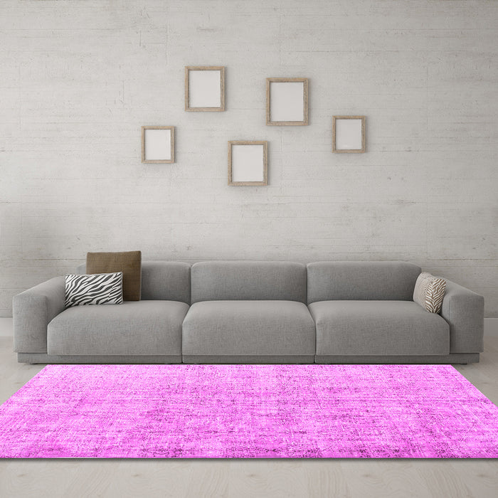 Machine Washable Persian Pink Traditional Rug in a Living Room, wshtr1448pnk