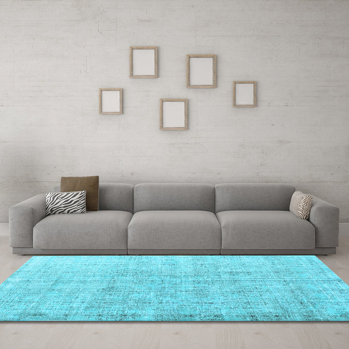 Machine Washable Persian Light Blue Traditional Rug in a Living Room, wshtr1448lblu
