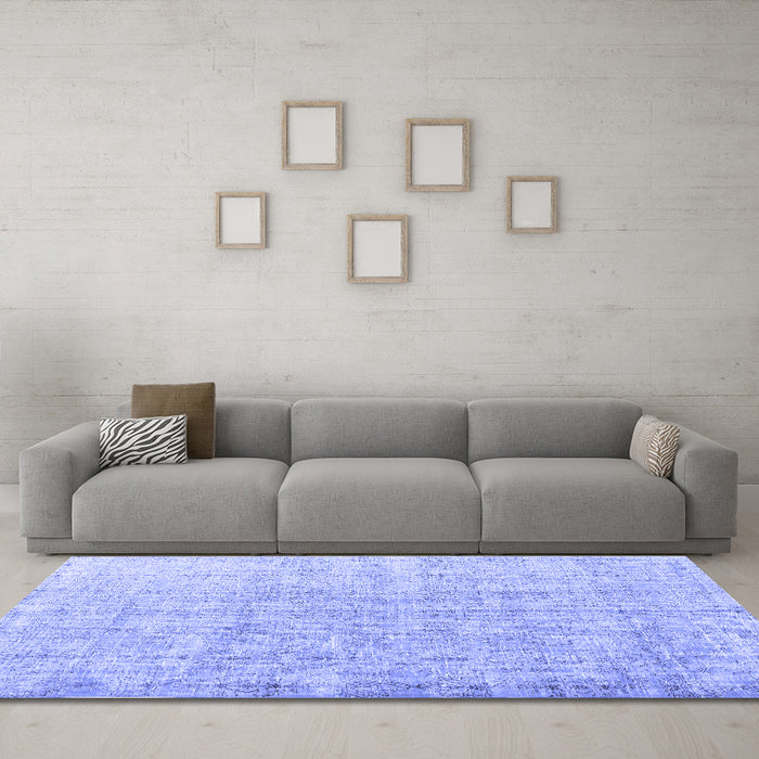 Machine Washable Persian Blue Traditional Rug in a Living Room, wshtr1448blu