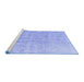 Sideview of Machine Washable Persian Blue Traditional Rug, wshtr1448blu