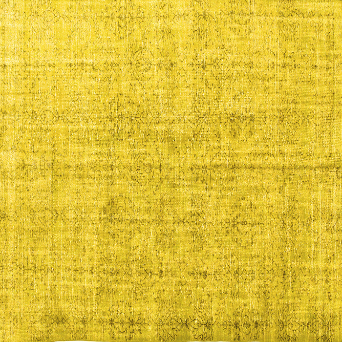 Square Machine Washable Persian Yellow Traditional Rug, wshtr1448yw