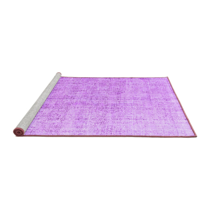 Sideview of Machine Washable Persian Purple Traditional Area Rugs, wshtr1448pur