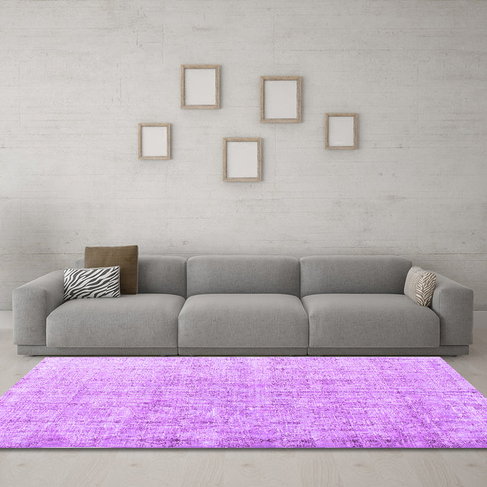 Machine Washable Persian Purple Traditional Area Rugs in a Living Room, wshtr1448pur