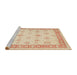 Sideview of Machine Washable Traditional Sand Brown Rug, wshtr1449