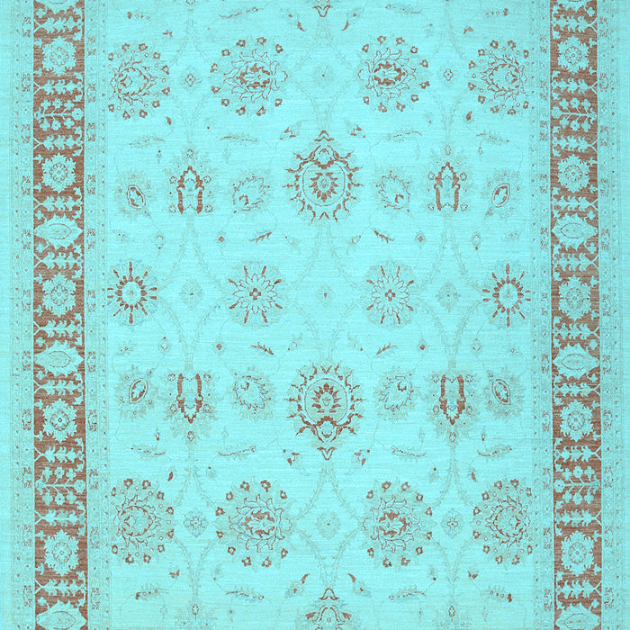 Machine Washable Oriental Light Blue Traditional Rug, wshtr1449lblu