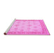 Sideview of Machine Washable Oriental Pink Traditional Rug, wshtr1449pnk