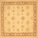 Square Oriental Brown Traditional Rug, tr1449brn