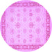 Round Oriental Purple Traditional Rug, tr1449pur