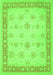 Serging Thickness of Machine Washable Oriental Green Traditional Area Rugs, wshtr1449grn