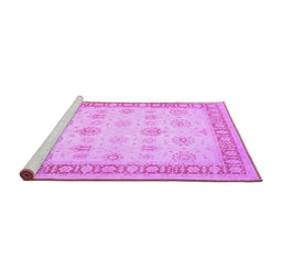 Sideview of Machine Washable Oriental Purple Traditional Area Rugs, wshtr1449pur