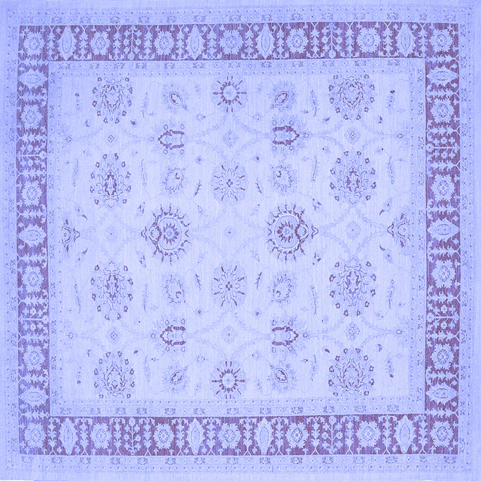 Square Oriental Blue Traditional Rug, tr1449blu