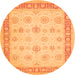 Square Oriental Orange Traditional Rug, tr1449org