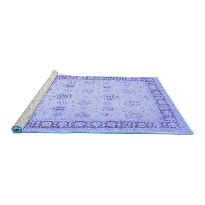 Sideview of Machine Washable Oriental Blue Traditional Rug, wshtr1449blu