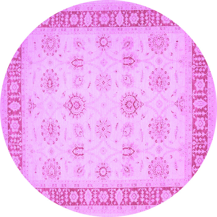 Round Machine Washable Oriental Purple Traditional Area Rugs, wshtr1449pur
