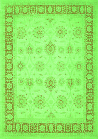 Oriental Green Traditional Rug, tr1449grn