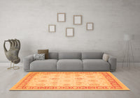 Machine Washable Oriental Orange Traditional Rug, wshtr1449org