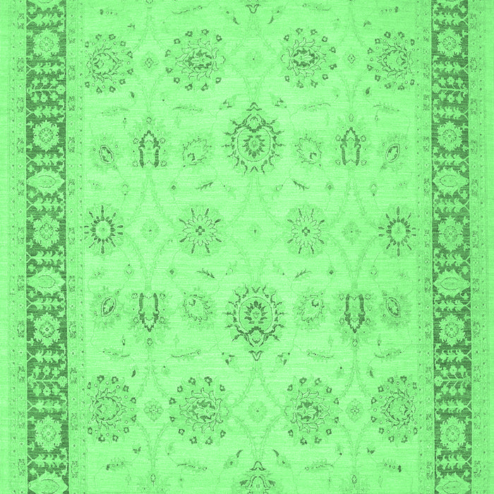 Machine Washable Oriental Emerald Green Traditional Area Rugs, wshtr1449emgrn