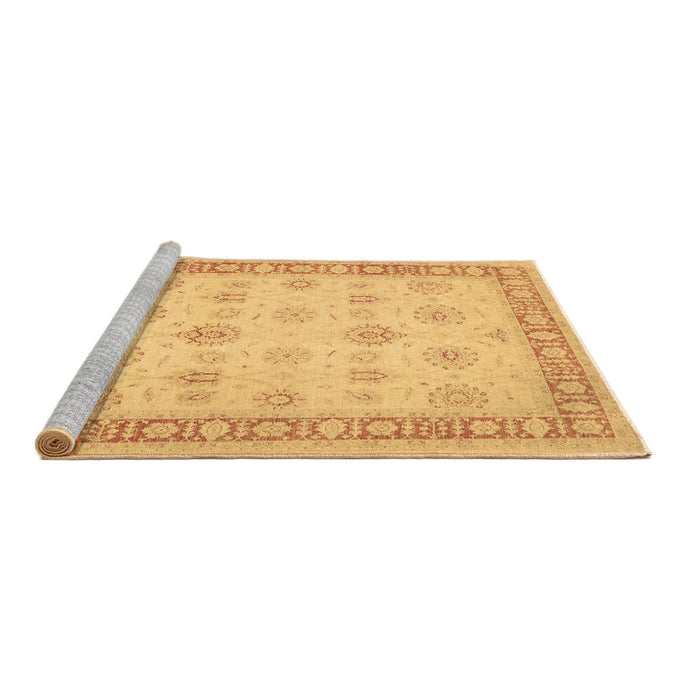 Sideview of Machine Washable Oriental Brown Traditional Rug, wshtr1449brn
