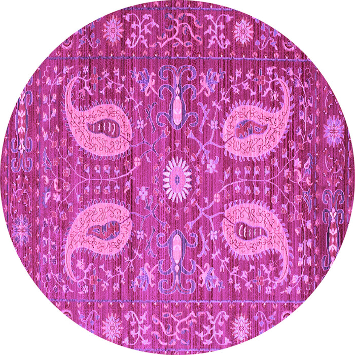 Round Persian Purple Traditional Rug, tr144pur
