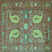 Square Persian Turquoise Traditional Rug, tr144turq