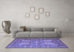 Machine Washable Persian Blue Traditional Rug in a Living Room, wshtr144blu