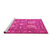 Sideview of Machine Washable Persian Pink Traditional Rug, wshtr144pnk