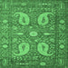 Square Persian Emerald Green Traditional Rug, tr144emgrn