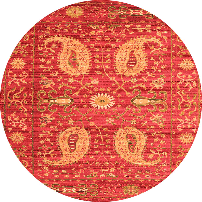 Machine Washable Persian Orange Traditional Area Rugs, wshtr144org
