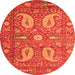 Machine Washable Persian Orange Traditional Area Rugs, wshtr144org