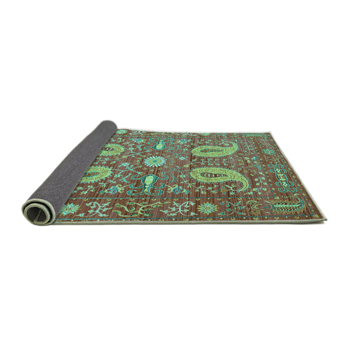 Sideview of Persian Turquoise Traditional Rug, tr144turq