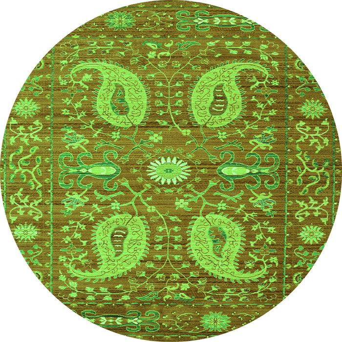 Square Persian Green Traditional Rug, tr144grn