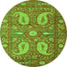Square Persian Green Traditional Rug, tr144grn