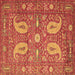 Square Machine Washable Persian Brown Traditional Rug, wshtr144brn