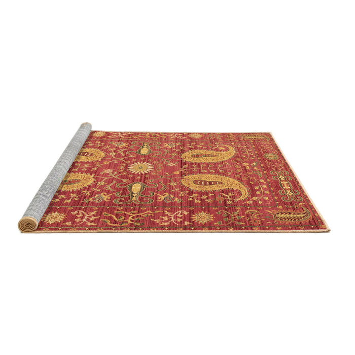 Sideview of Machine Washable Persian Brown Traditional Rug, wshtr144brn