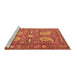 Sideview of Machine Washable Persian Brown Traditional Rug, wshtr144brn