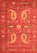 Serging Thickness of Machine Washable Persian Orange Traditional Area Rugs, wshtr144org