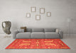 Machine Washable Persian Orange Traditional Area Rugs in a Living Room, wshtr144org