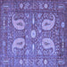 Square Persian Blue Traditional Rug, tr144blu