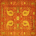 Square Persian Yellow Traditional Rug, tr144yw